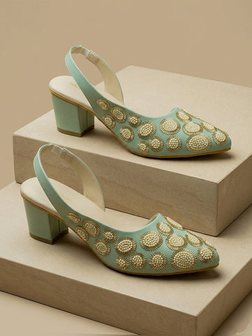 Coral - Mint green