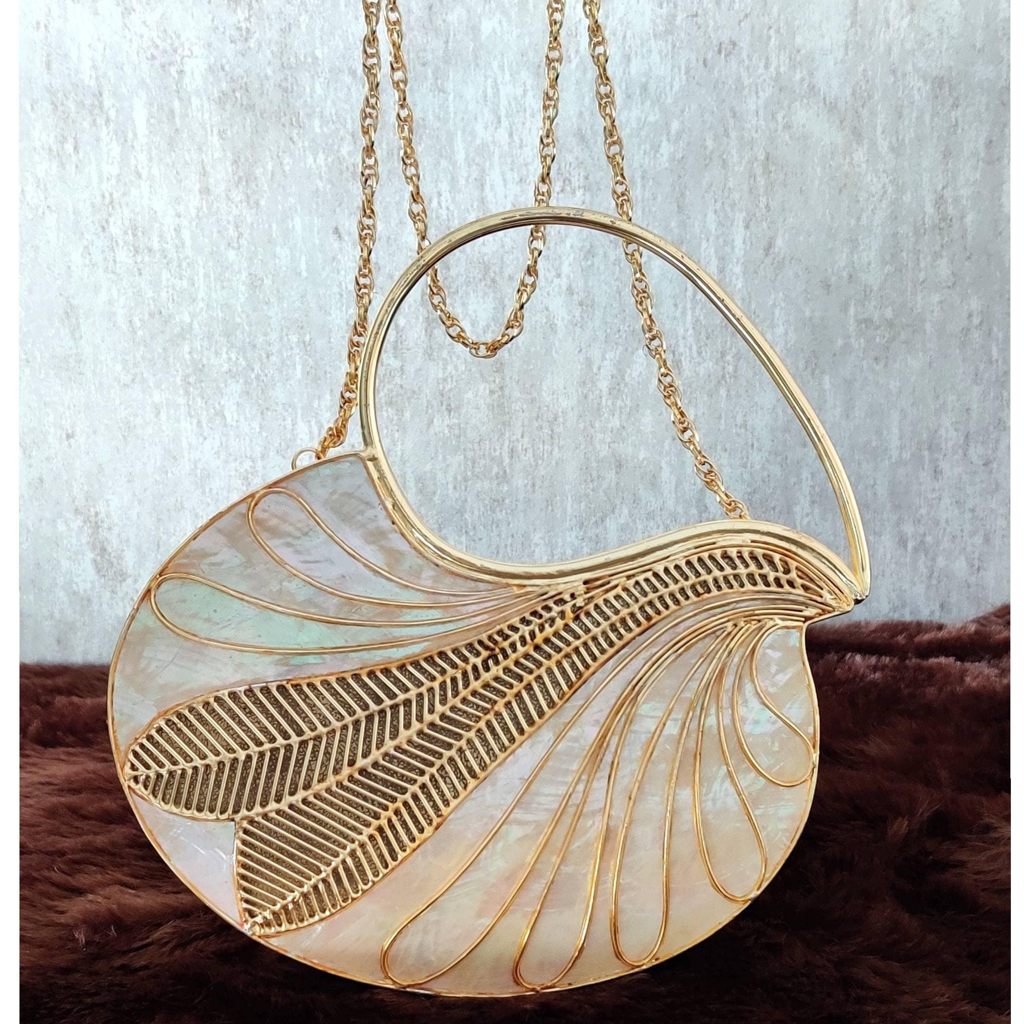 Gold brass metal Clutch Cream Resin clutch,Party Purse  Clutch Sling, Wedding Bridal Bag, Gold Evening Clutch, Gold wedding clutch Gift