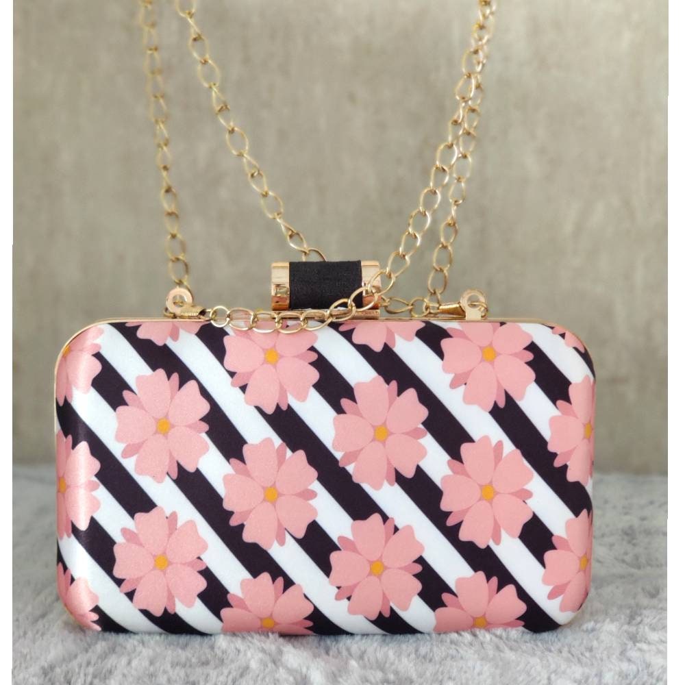 White floral printed Embroidered embellished Evening Clutch  , Party Purse Indian Zardozi Clutch Sling,Wedding Bridal Bag,Gift for her