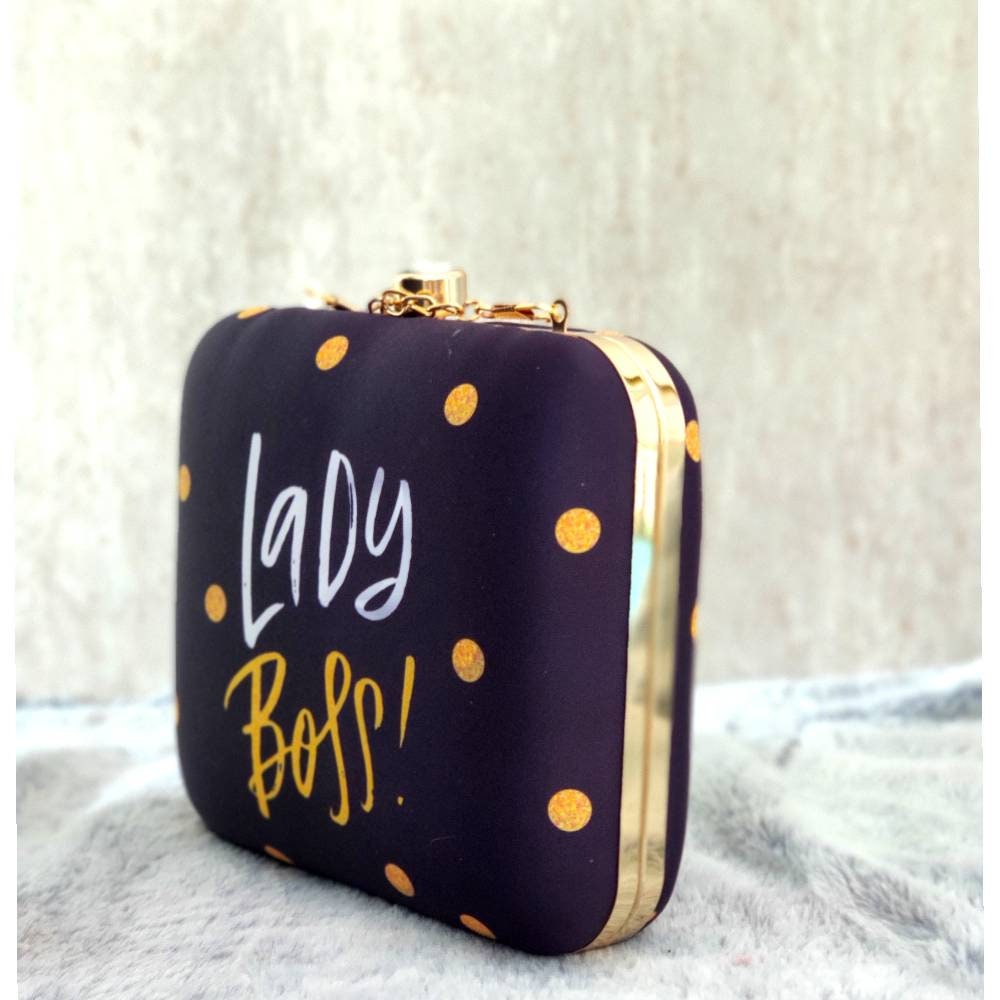 Black Printed Square shape Clutch handbags | Evening clutches | Gift for girlfriend| Gift for sister | Gift for her