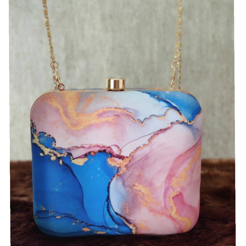 Marble Printed Square shape Clutch handbags | Evening clutches | Gift for girlfriend| Gift for sister | Gift for her