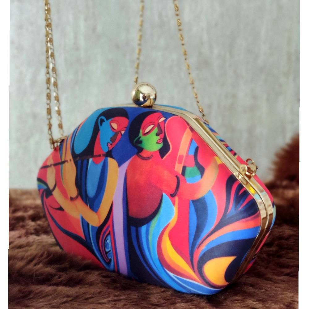 Printed hexagon shape Clutch handbags | Evening clutches | Gift for girlfriend| Gift for sister | Gift for her