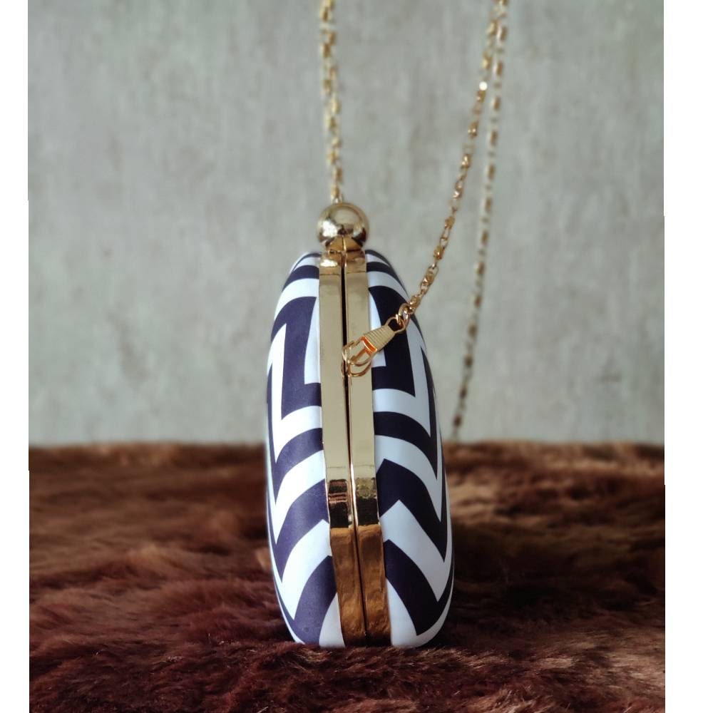 White Printed  Metal evening Clutch handbags | Evening clutches | Indian art bags | Gift for girlfriend| Gift for sister | Birthday gift