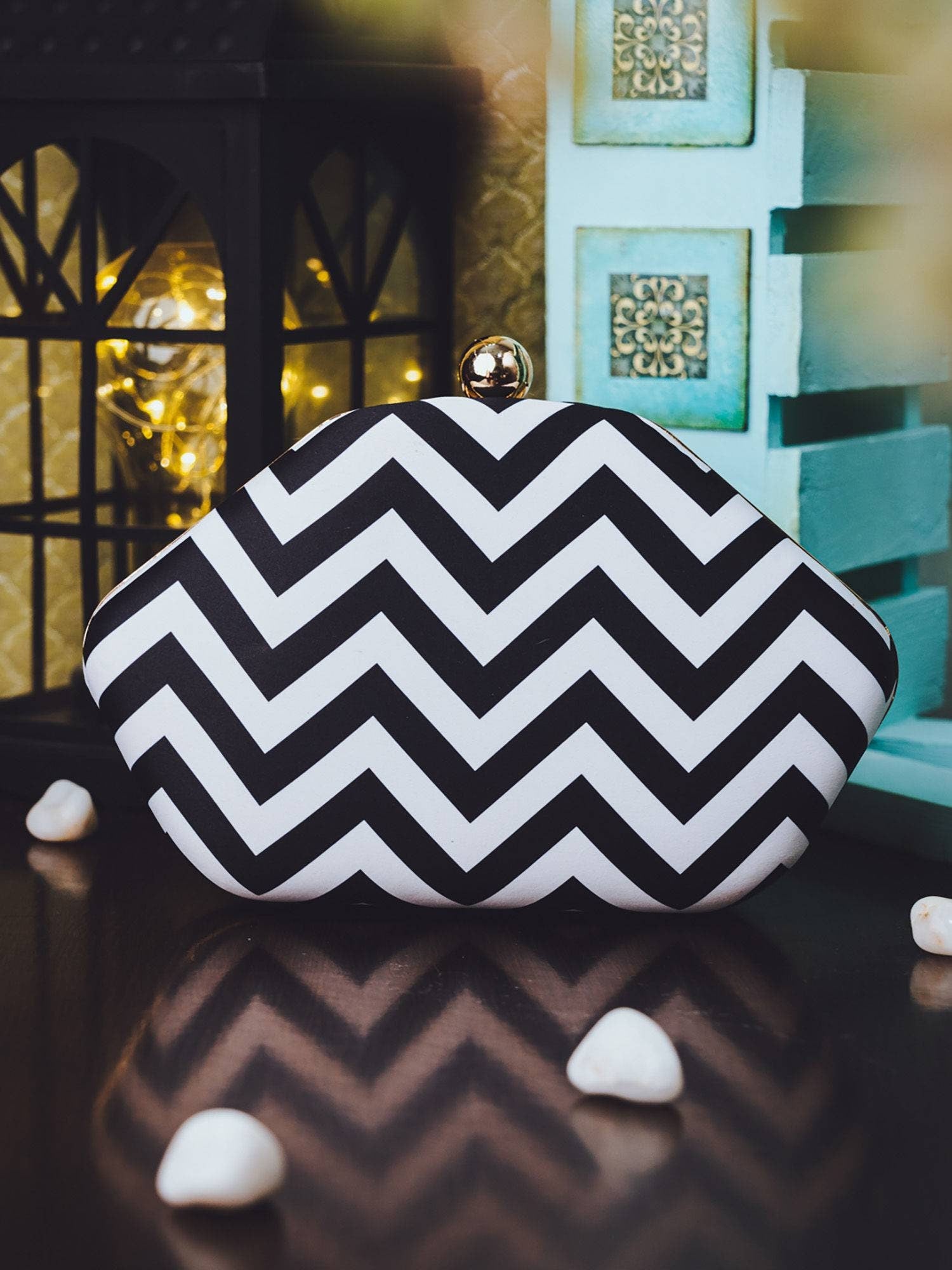 White Printed  Metal evening Clutch handbags | Evening clutches | Indian art bags | Gift for girlfriend| Gift for sister | Birthday gift