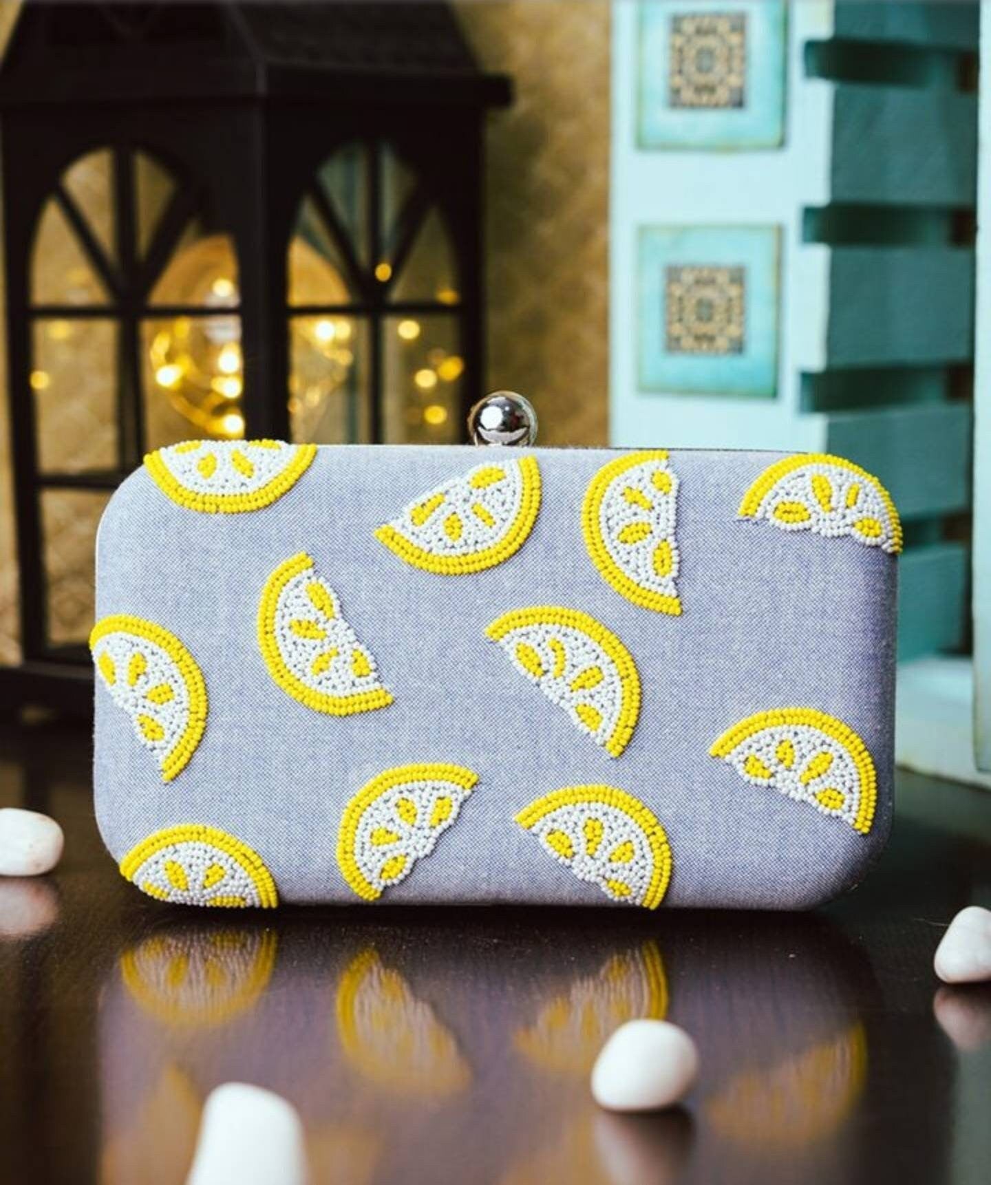 Silver Beaded Clutch, Party Purse Indian Zardozi Clutch Sling, Wedding Bridal Bag, Embellished Embroidered Evening Clutch, Gift