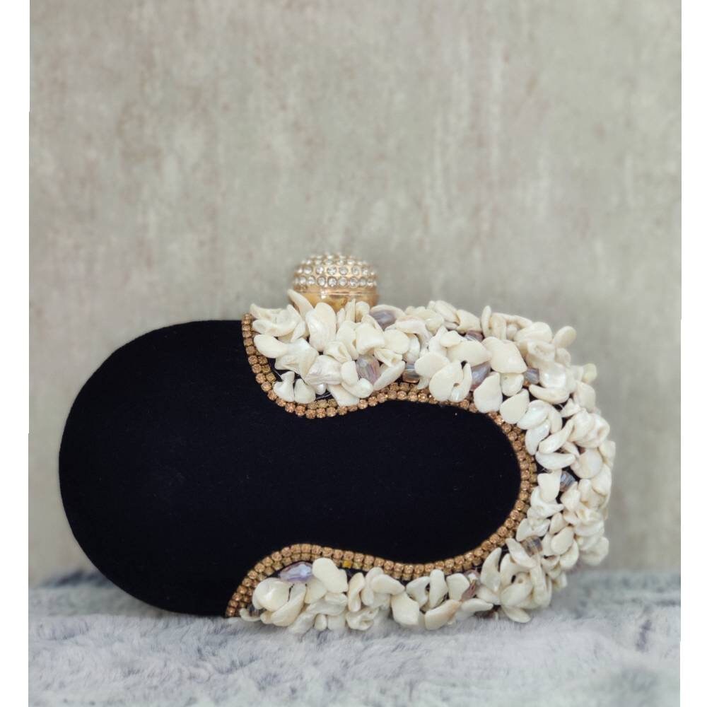 Black velvet Clutch , Party Purse Indian Zardozi Clutch Sling, Wedding Bridal Bag, Embellished Embroidered Evening Clutch, Gift