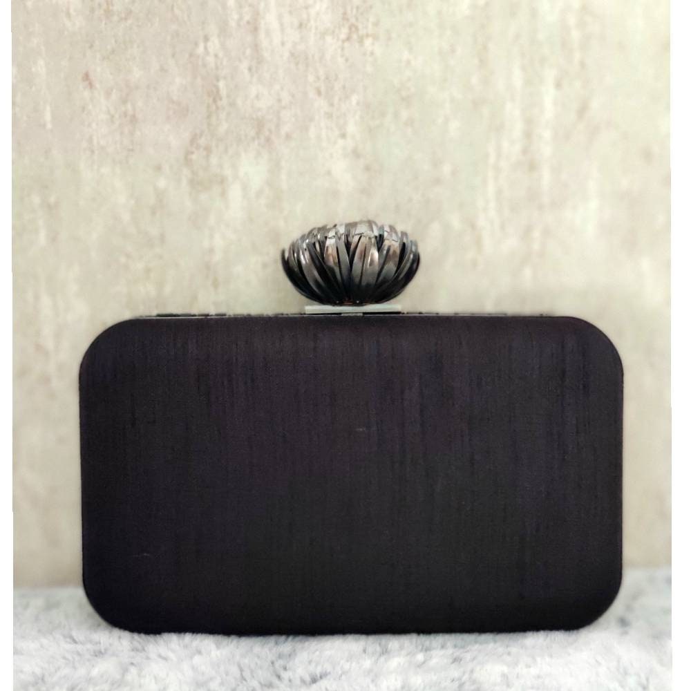 Black Evening Clutch Handbag , Party Purse Indian Zardozi Clutch Sling, Wedding Bridal Bag, Embellished  Evening Clutch, Gift