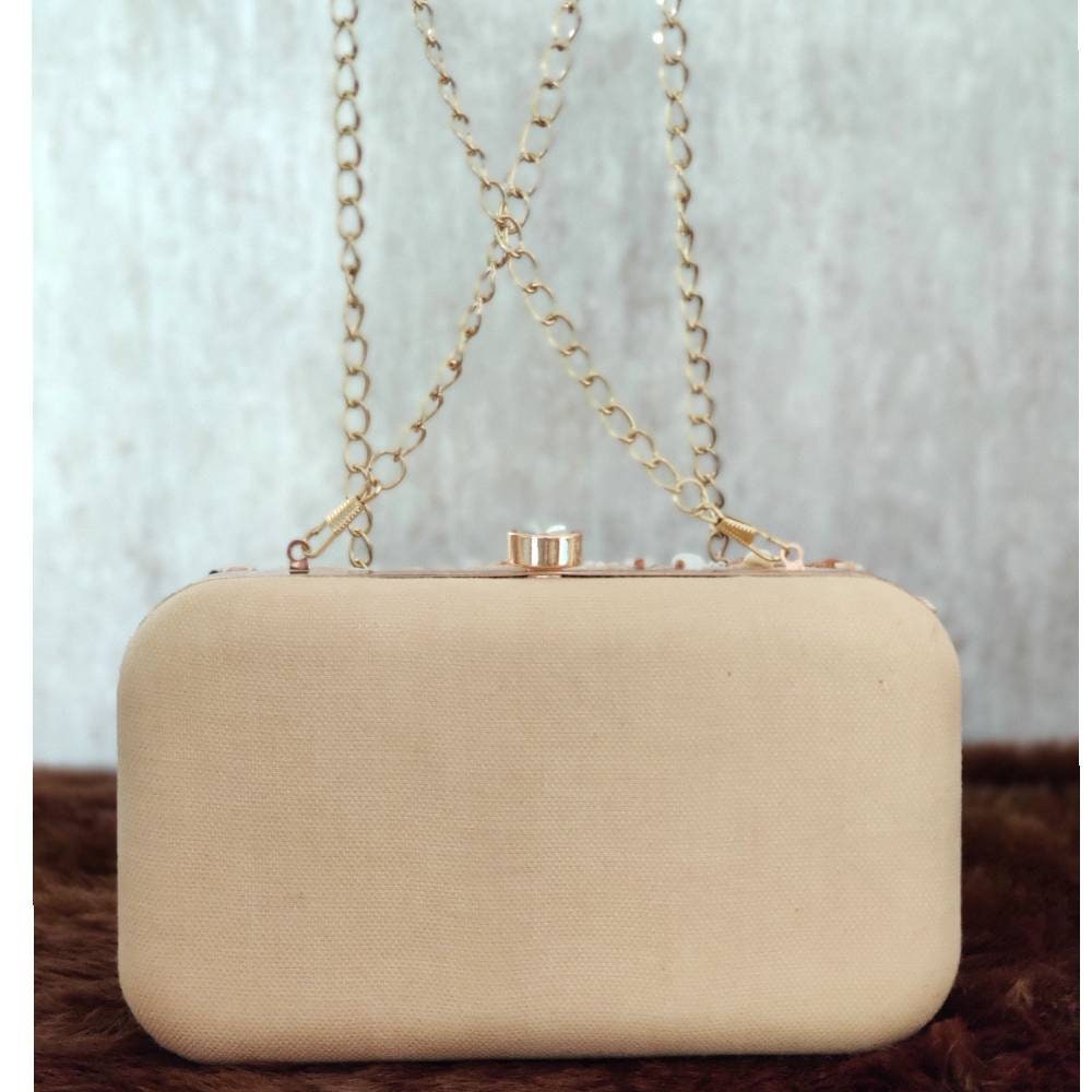 Beige Boho Clutch Handbag , Party Purse Indian Clutch Sling, Wedding Bridal Bag, Embellished Embroidered Evening Clutch, Gift