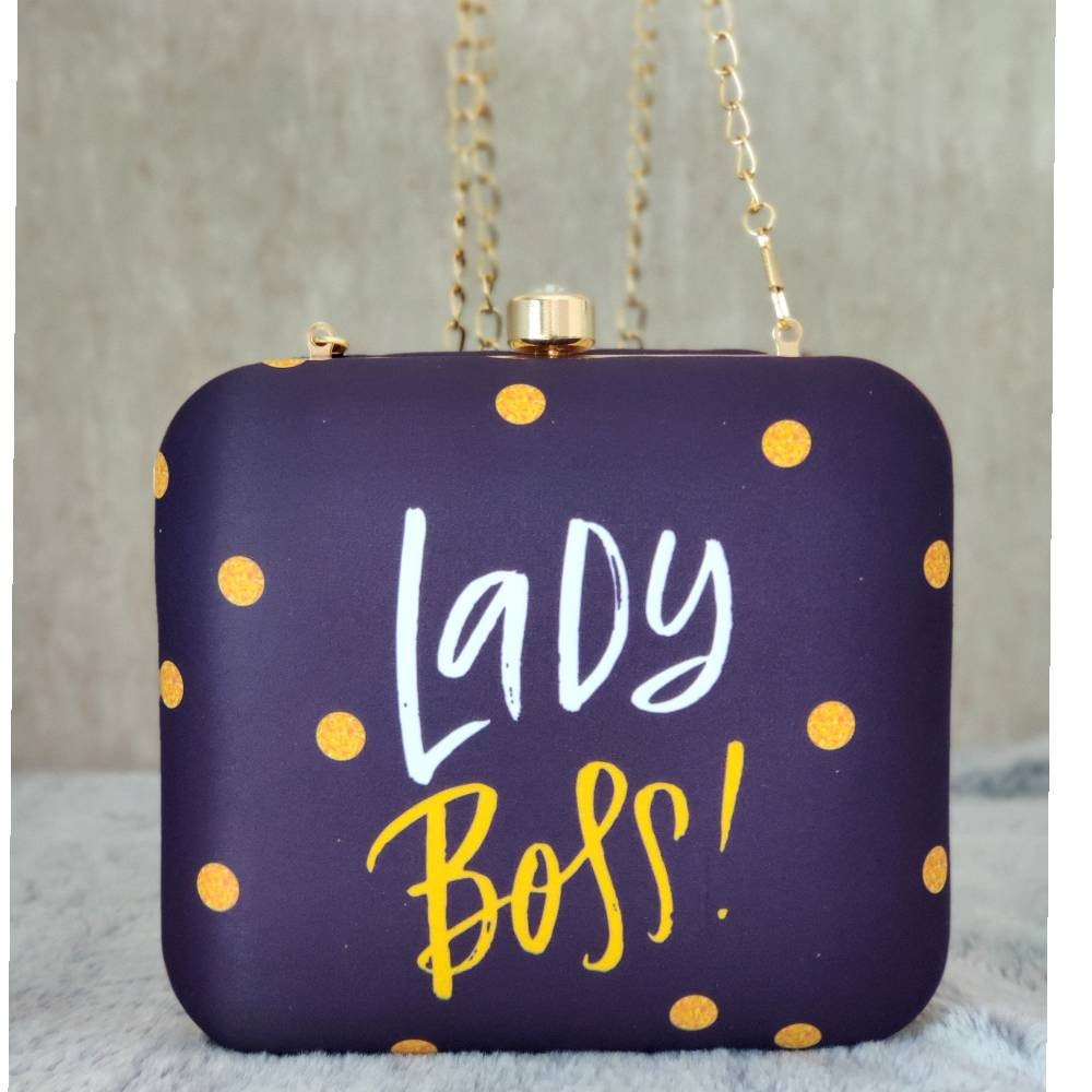 Black Printed Square shape Clutch handbags | Evening clutches | Gift for girlfriend| Gift for sister | Gift for her