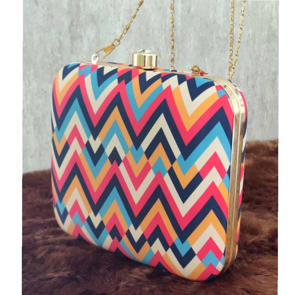 Printed Square shape Clutch handbags | Evening clutches | Gift for girlfriend| Gift for sister | Gift for her