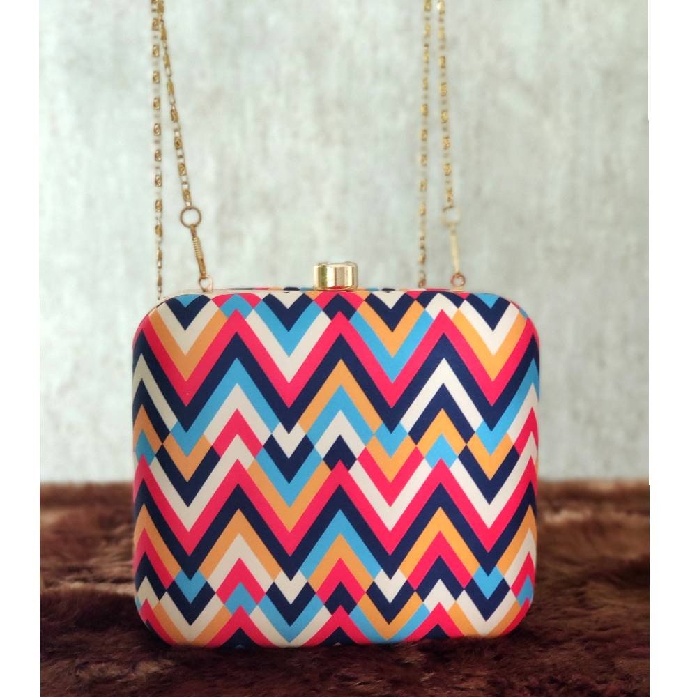 Printed Square shape Clutch handbags | Evening clutches | Gift for girlfriend| Gift for sister | Gift for her