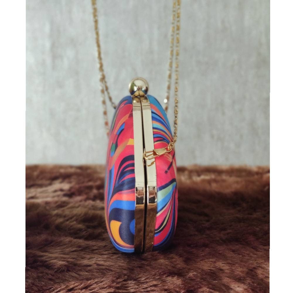 Printed hexagon shape Clutch handbags | Evening clutches | Gift for girlfriend| Gift for sister | Gift for her