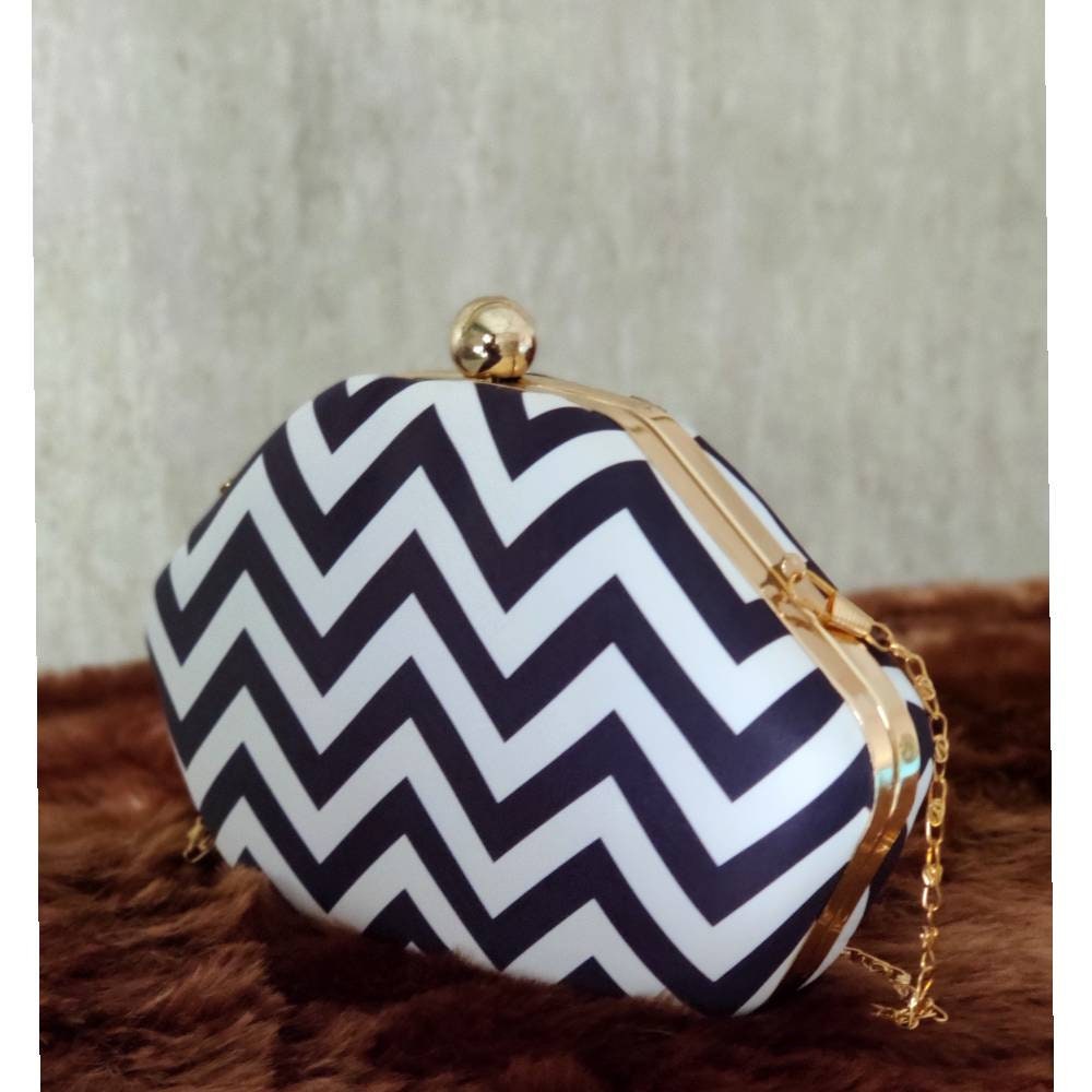 White Printed  Metal evening Clutch handbags | Evening clutches | Indian art bags | Gift for girlfriend| Gift for sister | Birthday gift