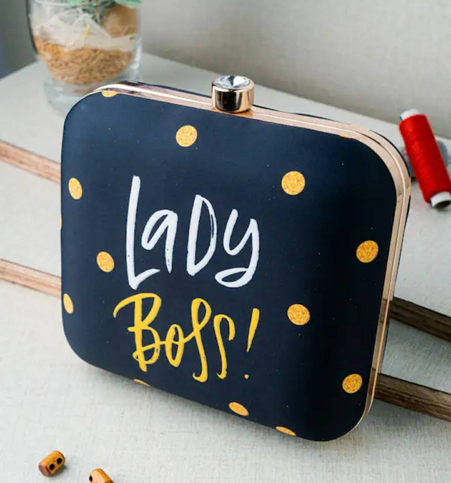 Black Printed Square shape Clutch handbags | Evening clutches | Gift for girlfriend| Gift for sister | Gift for her