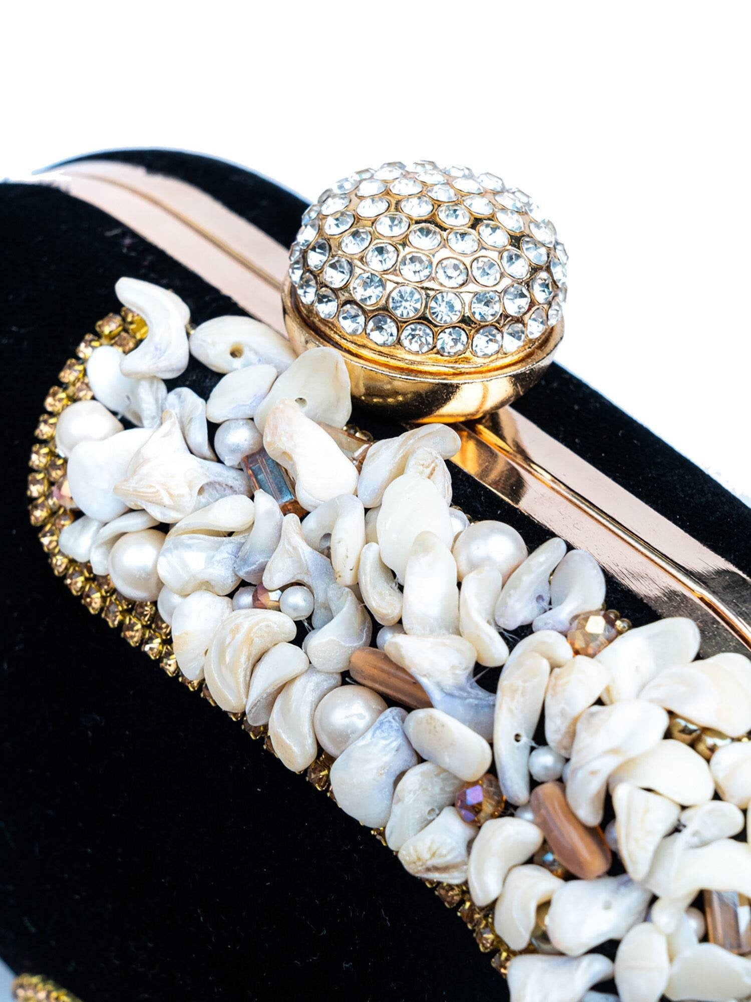 Black velvet Clutch , Party Purse Indian Zardozi Clutch Sling, Wedding Bridal Bag, Embellished Embroidered Evening Clutch, Gift