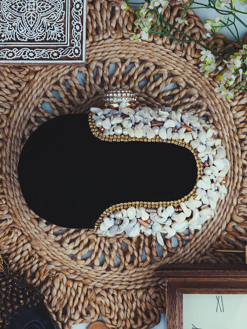 Black velvet Clutch , Party Purse Indian Zardozi Clutch Sling, Wedding Bridal Bag, Embellished Embroidered Evening Clutch, Gift