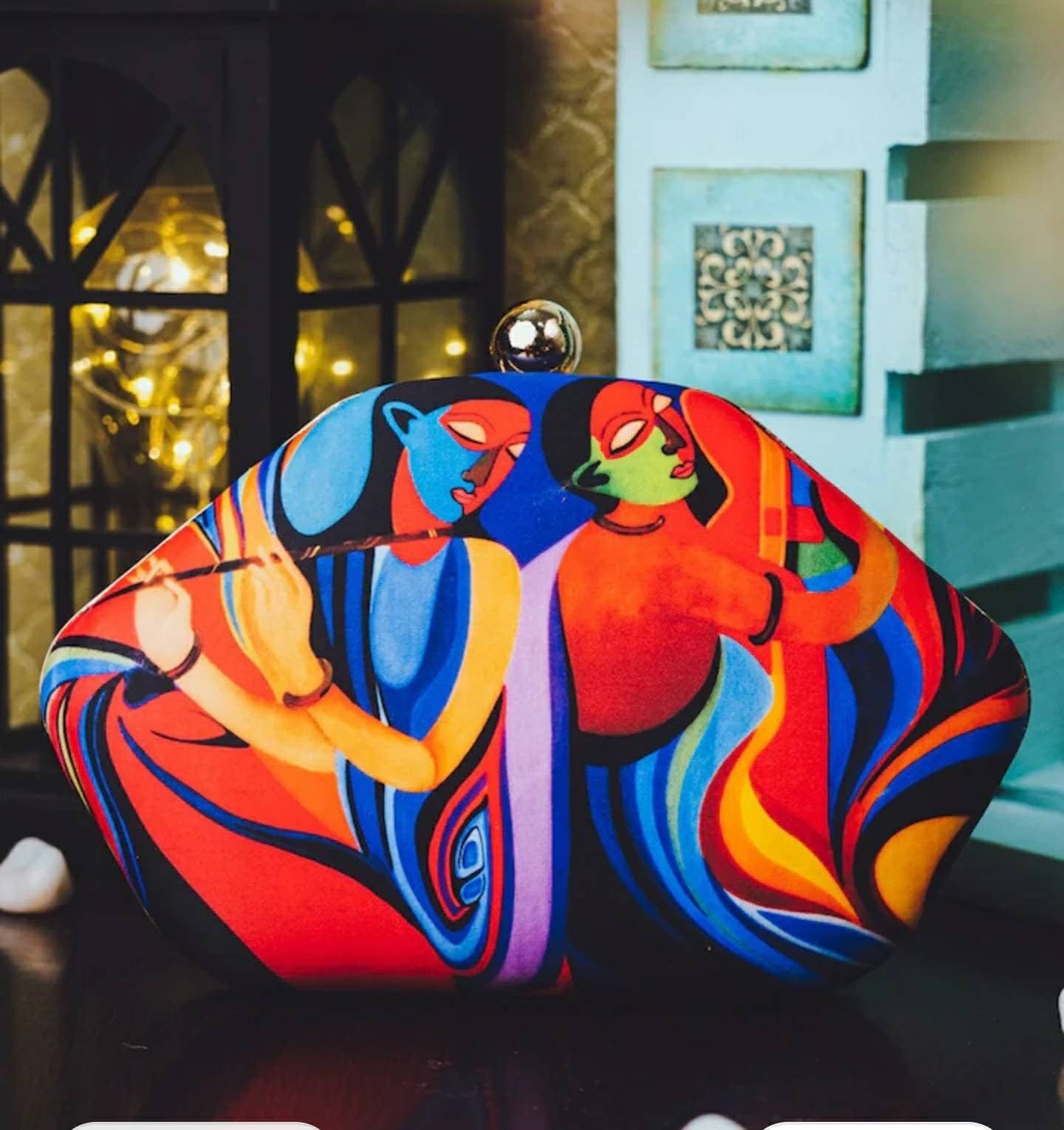 Printed hexagon shape Clutch handbags | Evening clutches | Gift for girlfriend| Gift for sister | Gift for her