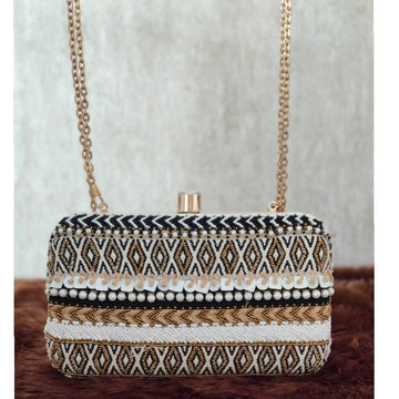 White Boho clutch Handbag , Party Purse Indian boho Clutch Sling, Wedding Bridal Bag, Embellished Embroidered Evening Clutch, Gift