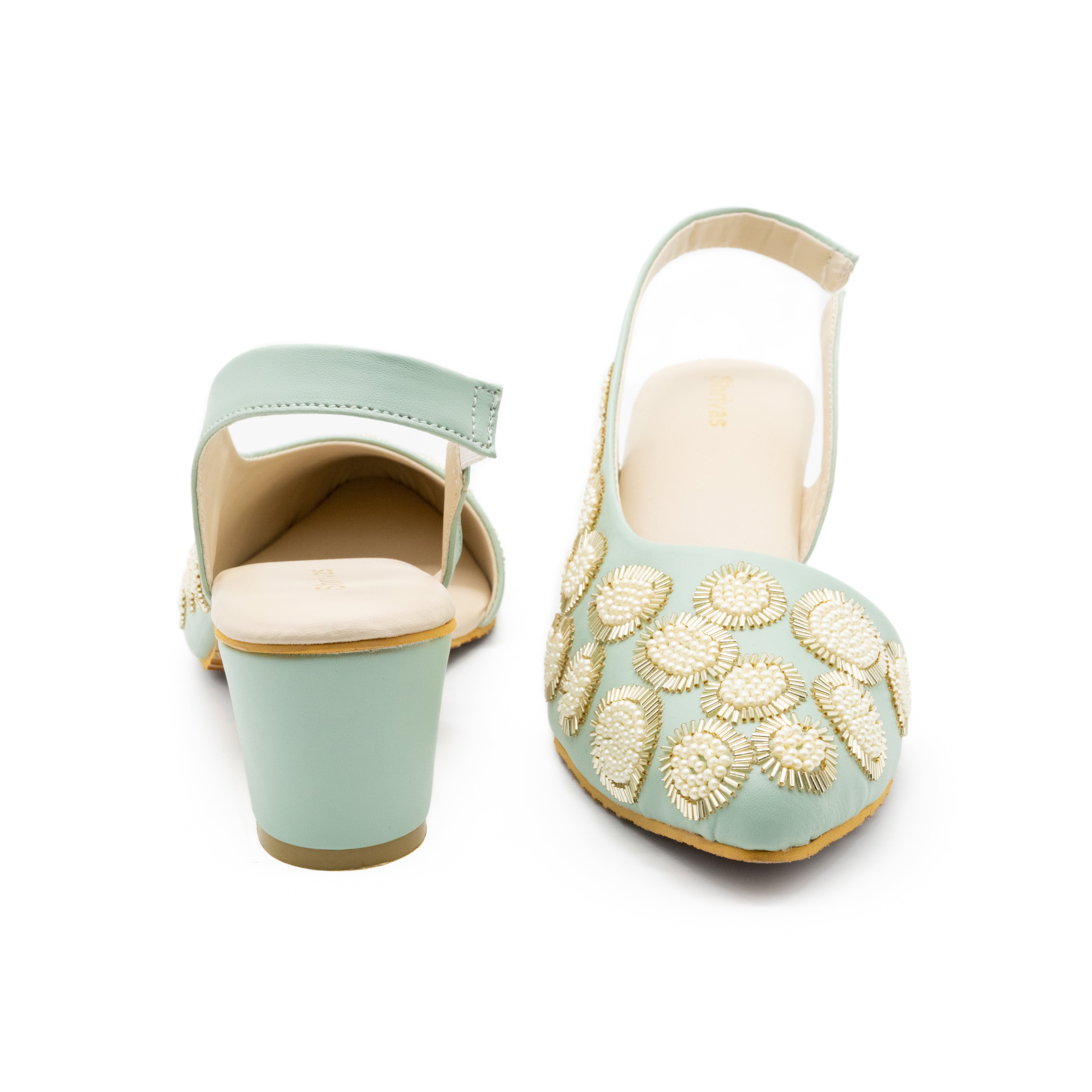 Coral - Mint green